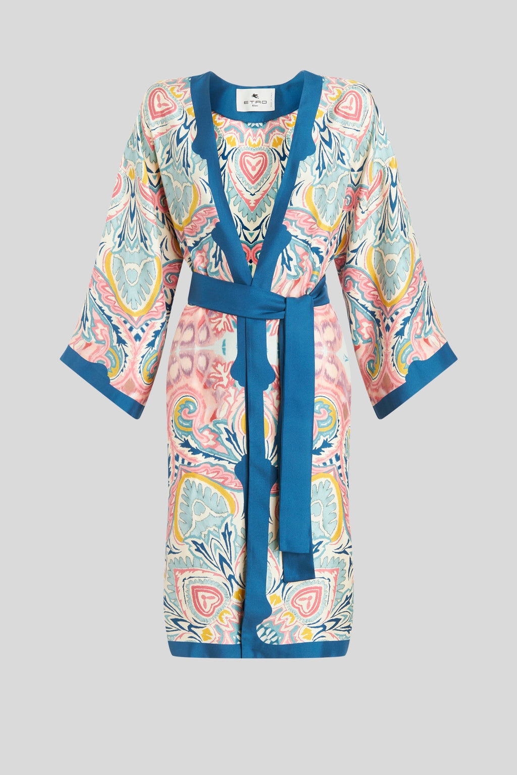 Pink Paisley Silk Kimono
