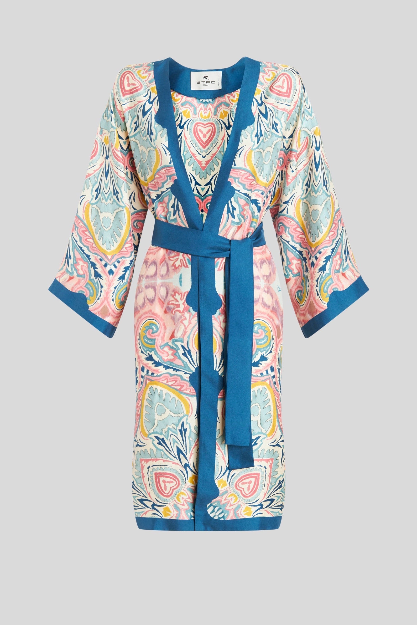 Pink Paisley Silk Kimono