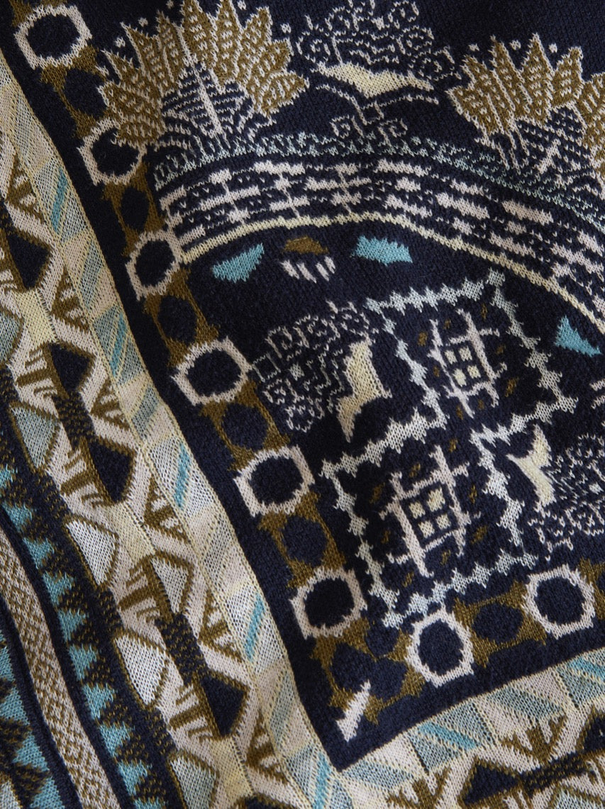 Carpet Print Jacquard Knit Coat