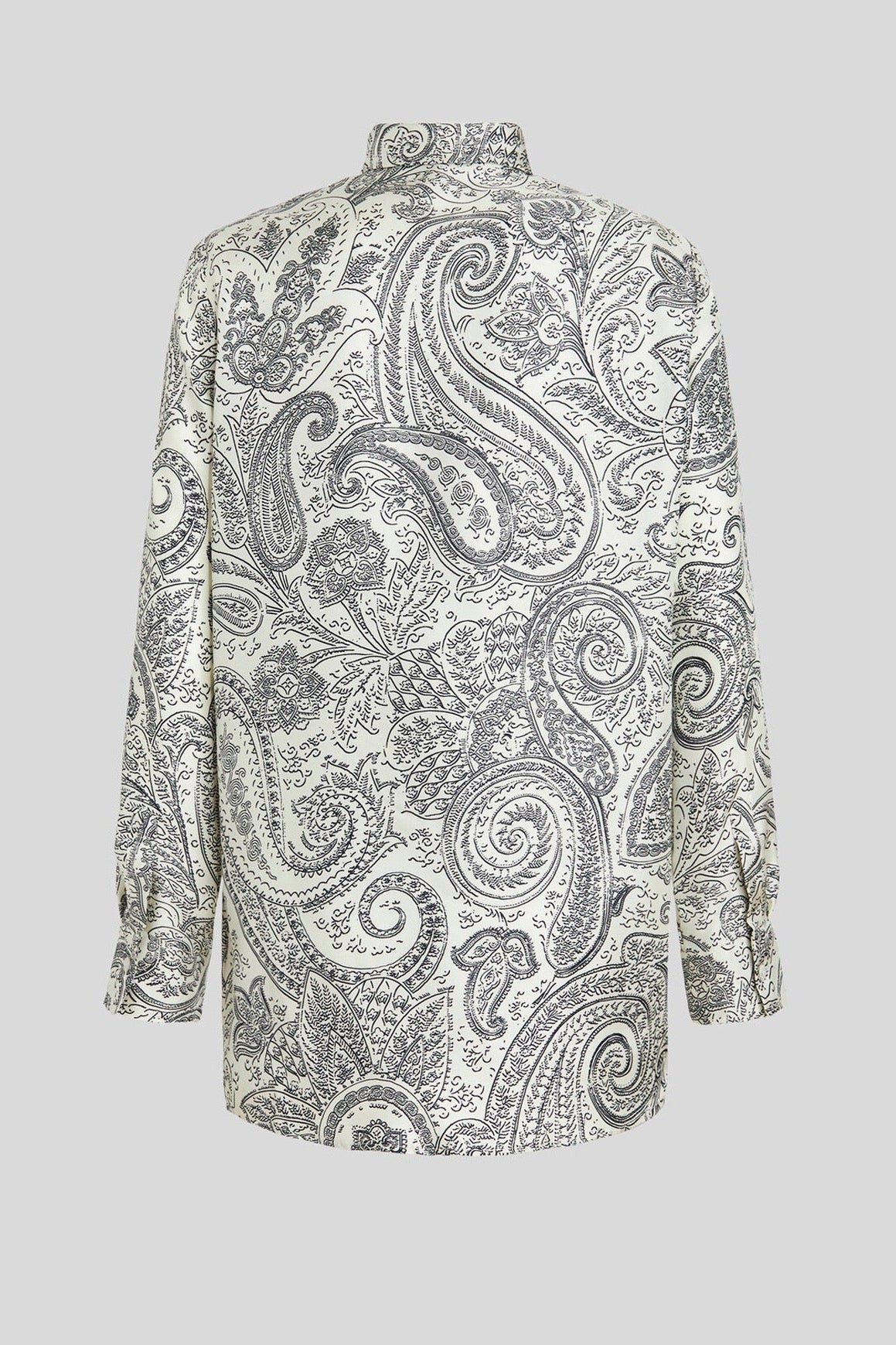 Silk Blouse with black and white Paisley