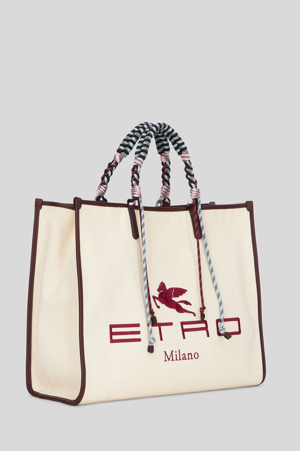 Large Shopping Bag with Woven Handles