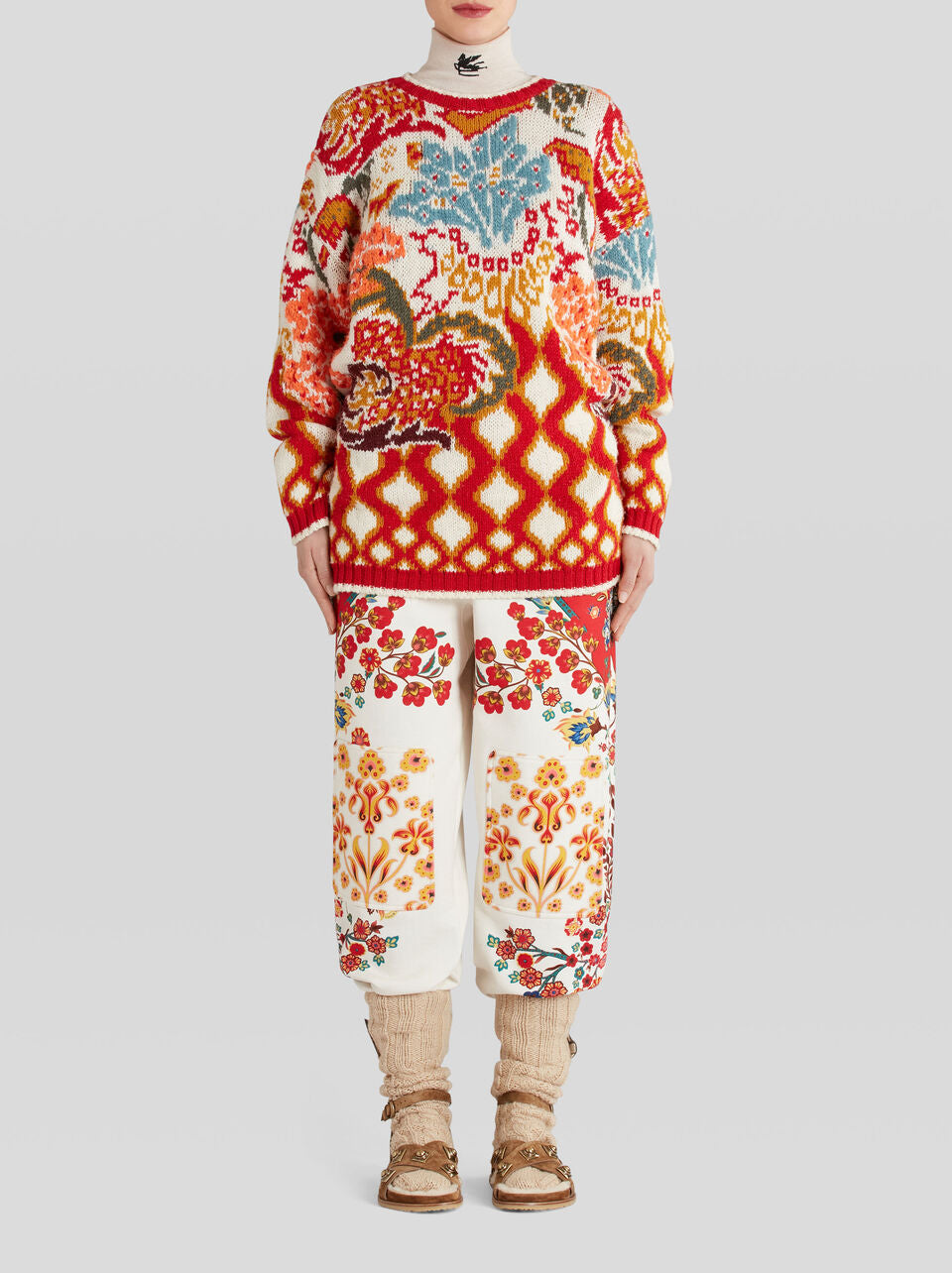 Wool and Alpaca Jacquard Sweater