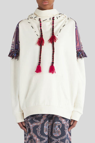Sweatshirt with Patch and Tassels