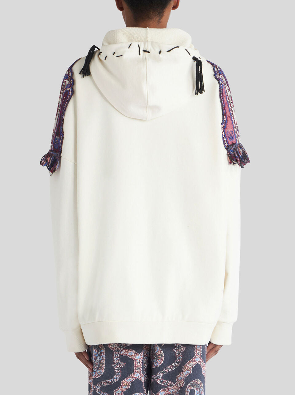 Sweatshirt with Patch and Tassels