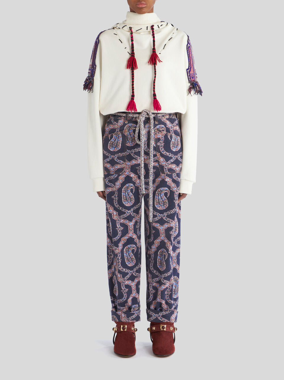 Paisley Denim Trousers