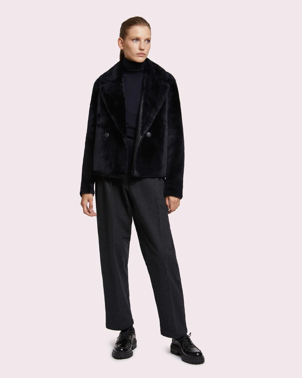 Short Jacket in Merino Lambskin