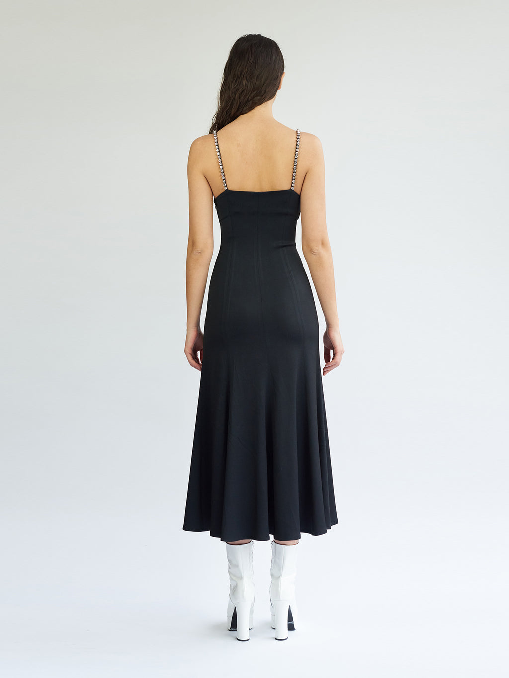 Sleeveless Dress with Stone Details