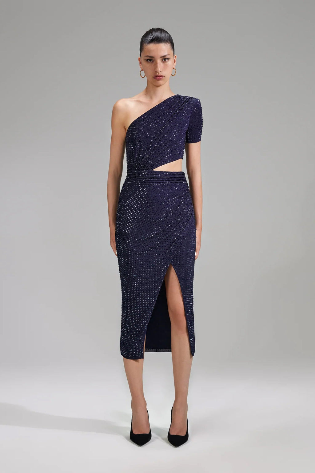 Marineblaues Midikleid