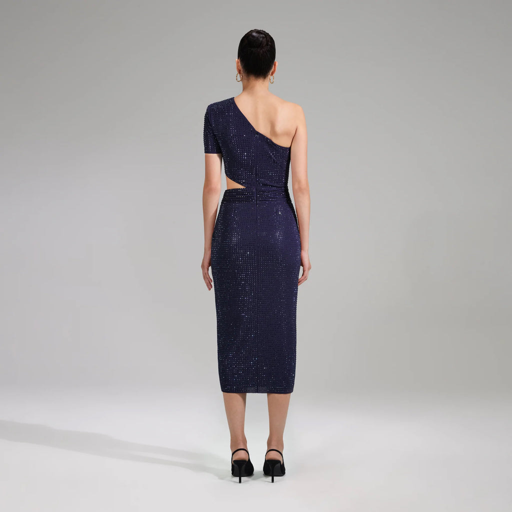 Marineblaues Midikleid