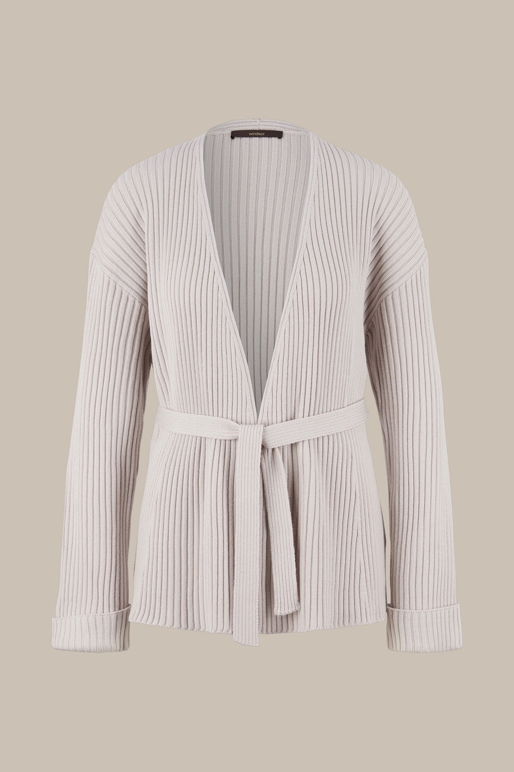 Merino-Strick Cardigan mit Gürtel