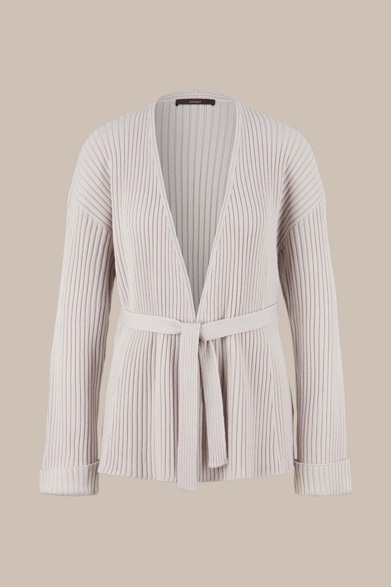 Merino-Strick Cardigan mit Gürtel