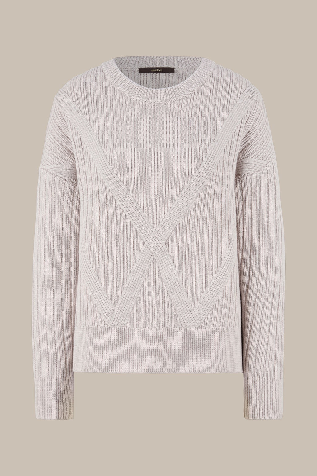 Merino-Strick Pullover mit Strukturmuster