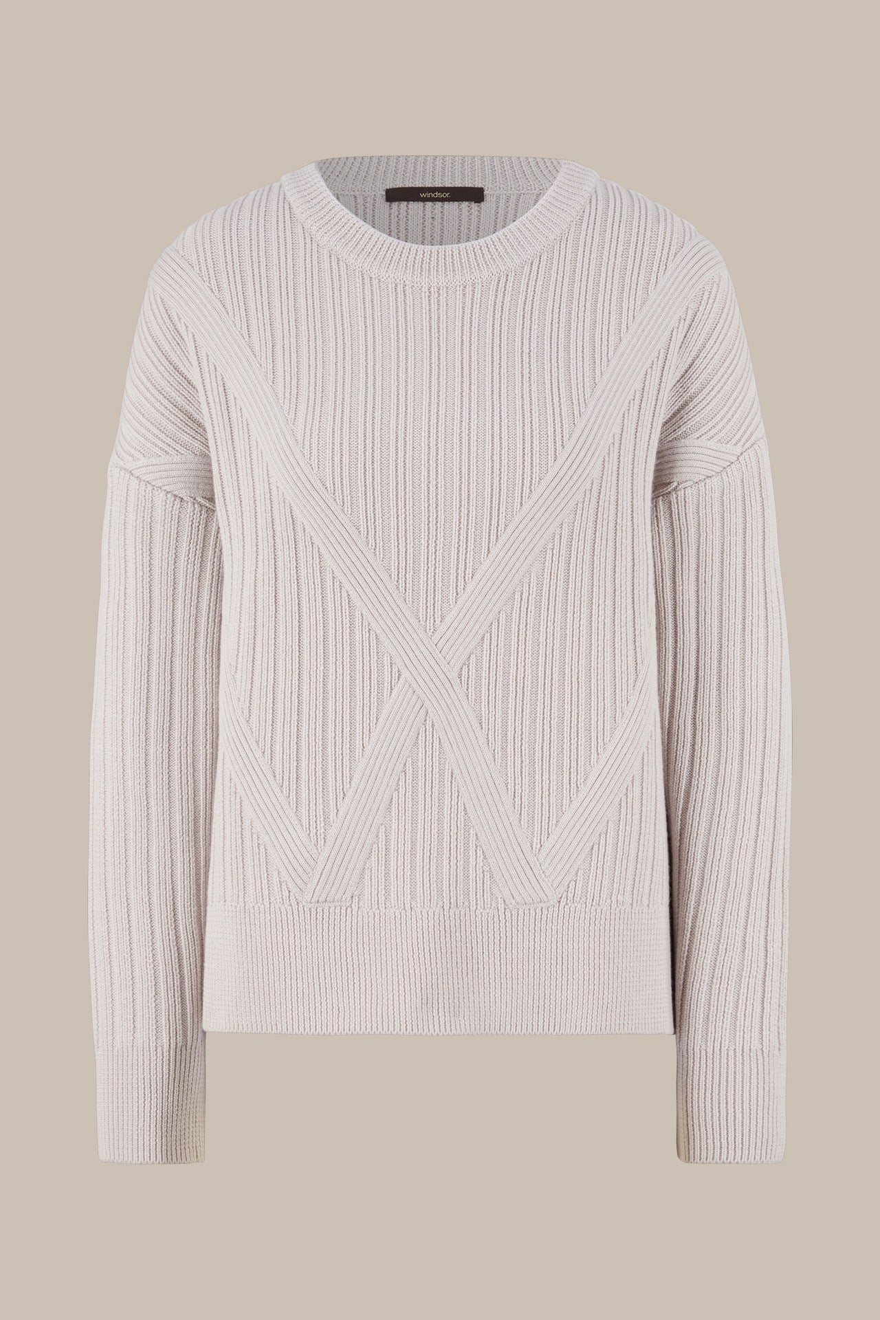 Merino-Strick Pullover mit Strukturmuster