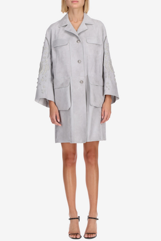 Grey Coat with Patch Pockets