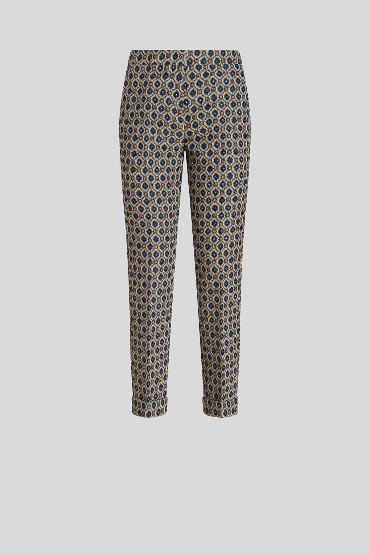 Cigarette Trousers with Geometric Pattern