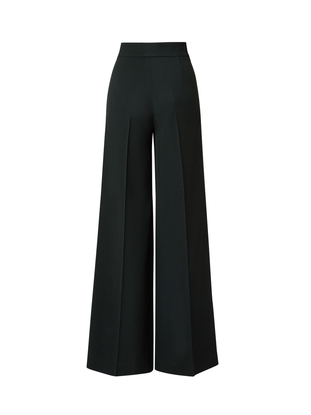 Wool Gabardine wide Leg Trousers with Pleats