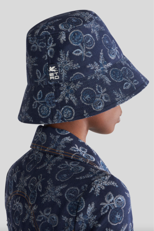 Denim Jacquard Bucket Hat