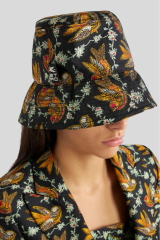 Bucket Hat with Bird Print