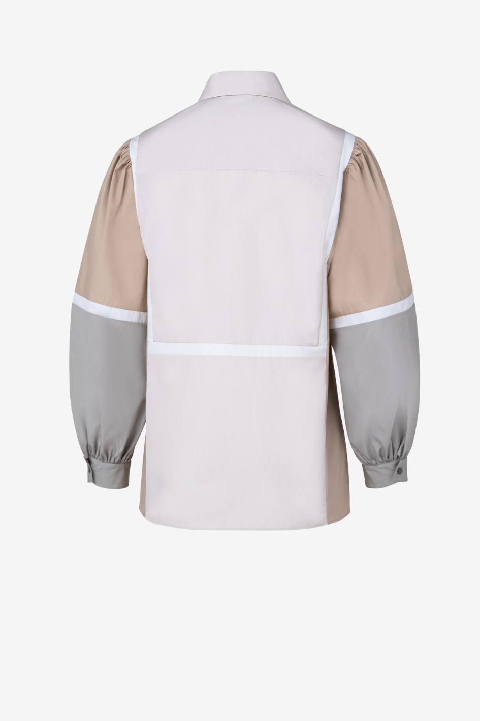 Colorblock Bluse aus Baumwoll-Popeline