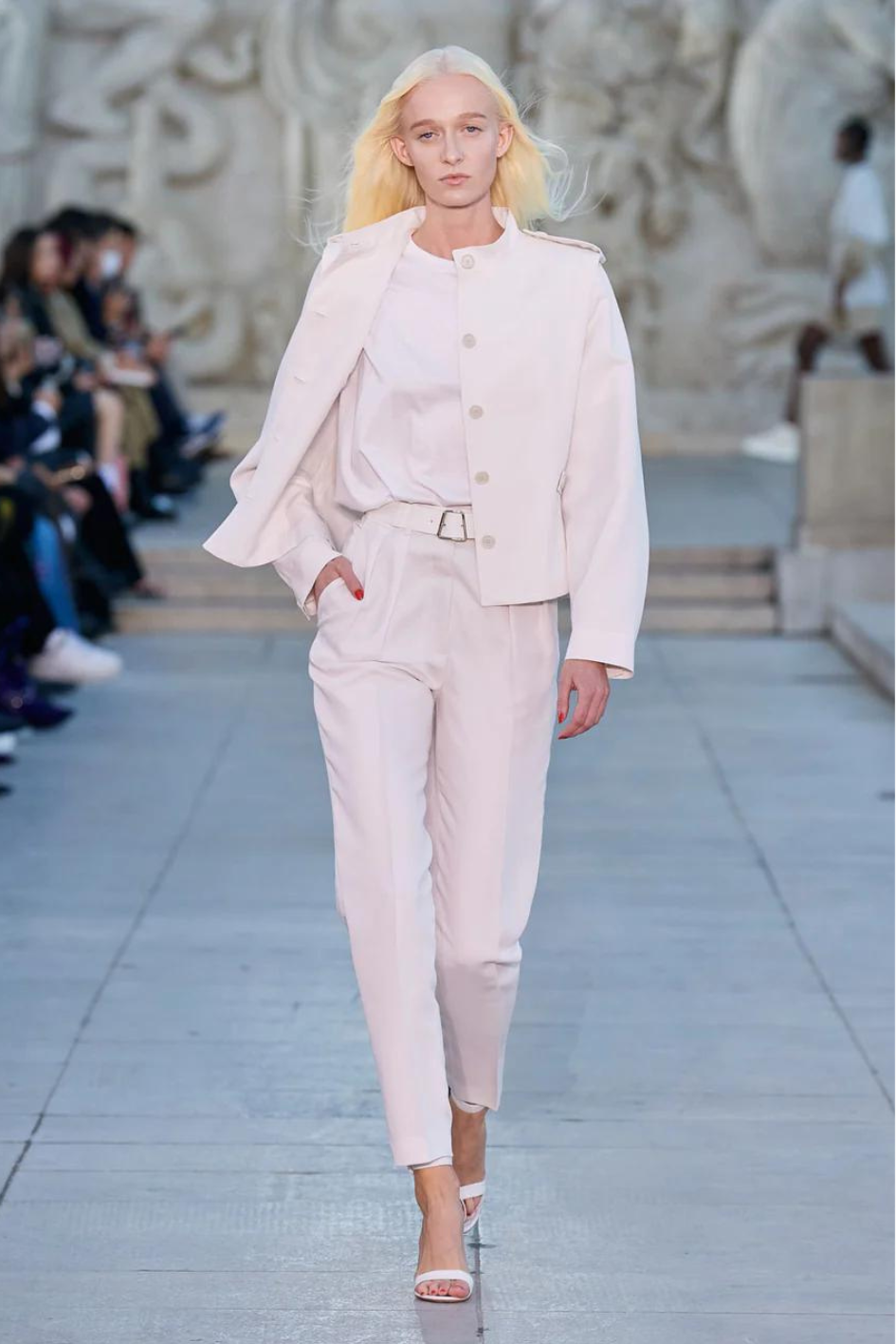 Tapered Hose aus Baumwolle und Leinen mit Bundfalten