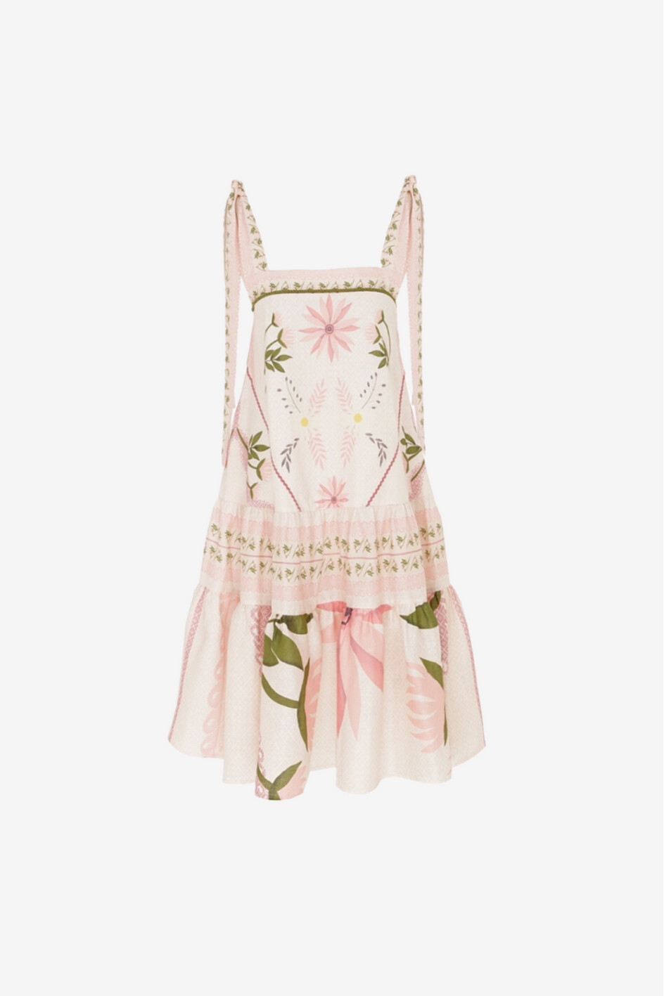 Scarlet Dress with Botanical Print