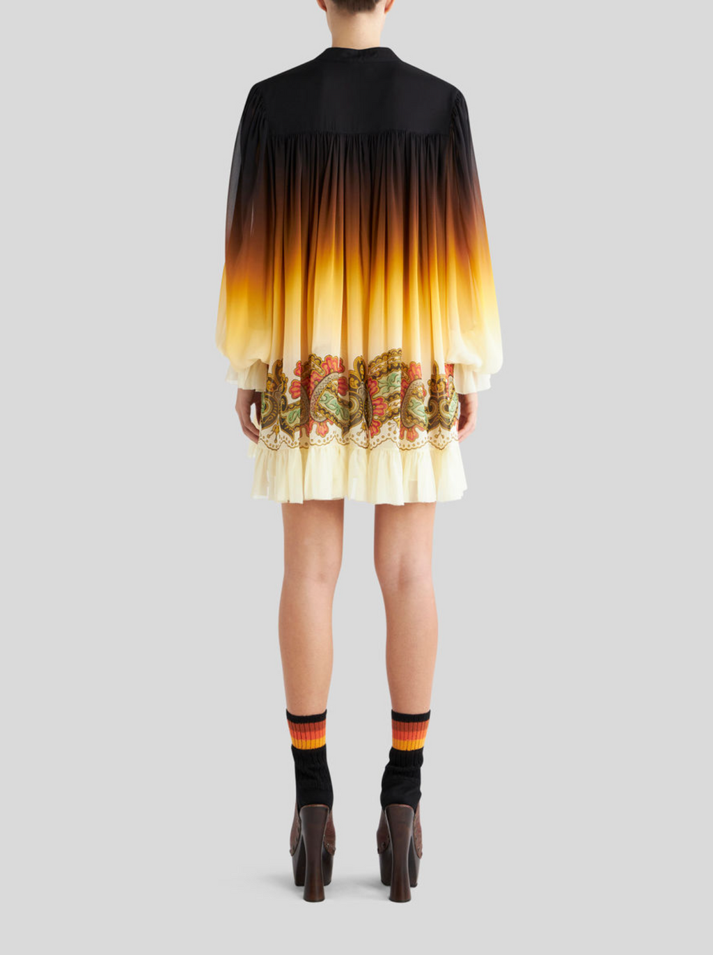 Colour Shaded Mini Georgette Dress