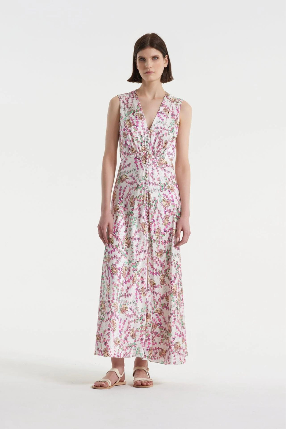 Lea Long C Dress Sandstone